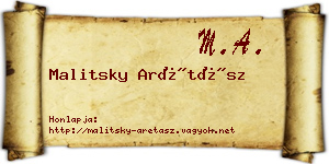 Malitsky Arétász névjegykártya